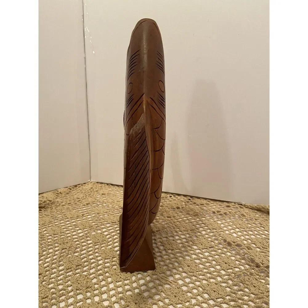 Vintage Hand Carved Wooden Sculptured Fish 13